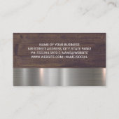 Carte De Visite Lame d'atelier de coiffure | Métal et bois (Dos)