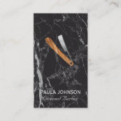 Carte De Visite Lame de barbier | Marbre noir (Devant)