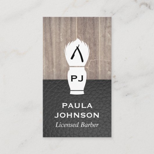 Carte De Visite Lame en cuir en bois de haute qualité (Devant)