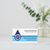 Carte De Visite Lames de fond bleu élégant (Debout devant)