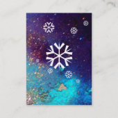 CARTE DE VISITE LAMES DE NEIGE EN ARGENT PARKLES EN BLEU (Dos)
