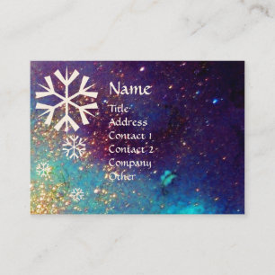 CARTE DE VISITE LAMES DE NEIGE EN ÉCLAIRAGE D'ARGENT