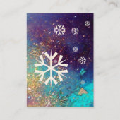 CARTE DE VISITE LAMES DE NEIGE EN ÉCLAIRAGE D'ARGENT (Dos)