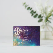 CARTE DE VISITE LAMES DE NEIGE EN ÉCLAIRAGE D'ARGENT (Debout devant)