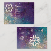 CARTE DE VISITE LAMES DE NEIGE EN ÉCLAIRAGE D'ARGENT (Devant / Derrière)