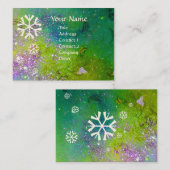 CARTE DE VISITE LAMES DE NEIGE EN ÉCLAIRAGE D'ARGENT (Devant / Derrière)