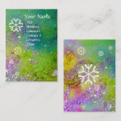 CARTE DE VISITE LAMES DE NEIGE EN ÉCLAIRAGE D'ARGENT (Devant / Derrière)