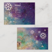 CARTE DE VISITE LAMES DE NEIGE EN ÉCLAIRAGE D'ARGENT (Devant / Derrière)