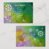 CARTE DE VISITE LAMES DE NEIGE EN ÉCLAIRAGE D'ARGENT (Devant / Derrière)