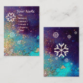 CARTE DE VISITE LAMES DE NEIGE EN ÉCLAIRAGE D'ARGENT (Devant / Derrière)