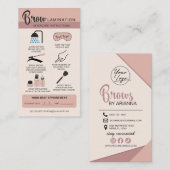 Carte De Visite Lamination des sourcils Instructions de soins post (Devant / Derrière)