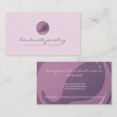 Carte De Visite Lampadaire en perle de verre Artiste Bijoux pourpr (Devant / Derrière)