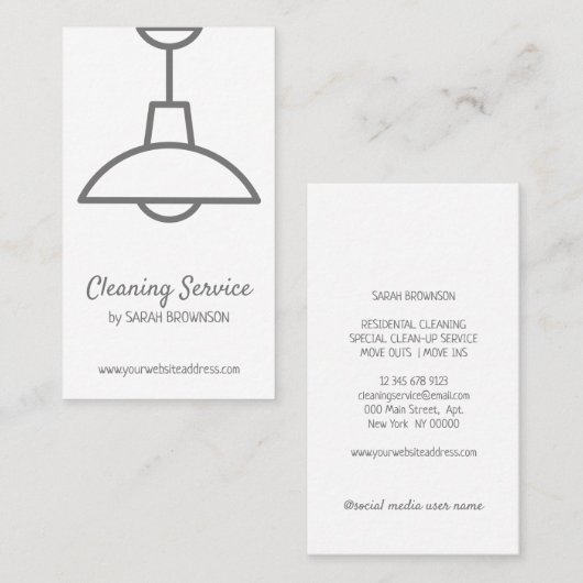 Carte De Visite Lampe design d'intérieur (Devant / Derrière)