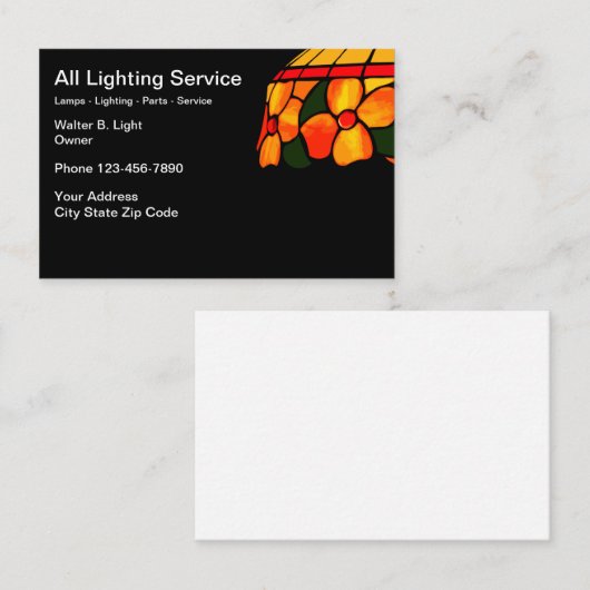 Carte De Visite Lampe et éclairage (Devant / Derrière)