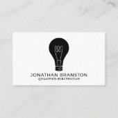 Carte De Visite Lampe noire, Electricien (Devant)