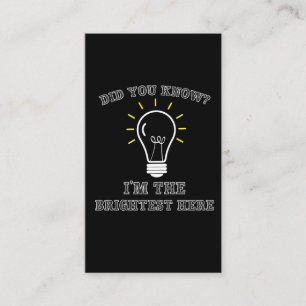 Carte De Visite L'ampoule électrique sarcastique la plus brillante