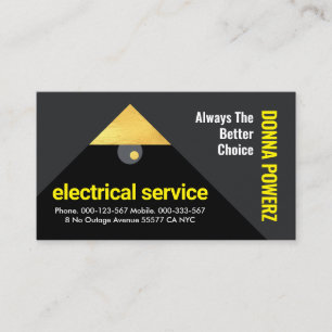 Carte De Visite Lampshade en or éclairage par ampoule