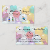 Carte De Visite L'amusement monte en ballon le divertissement de (Devant / Derrière)