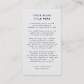 Carte De Visite Lancement du livre | Auteur Promotionnels Couvertu (Dos)