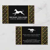 Carte De Visite Lancer le logo de chien | Golden Bones Motif (Devant / Derrière)