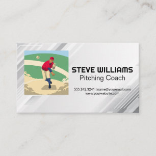 Carte De Visite Lanceur lançant une balle de baseball
