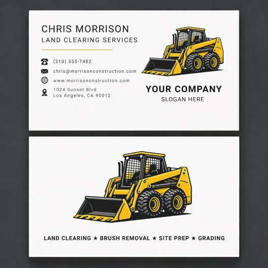 Carte De Visite Land Clearing Services Construction