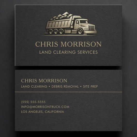 Carte De Visite Land Clearing Services Professional