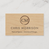 Carte De Visite Landscape Design Wood Monogram Professional (Devant)