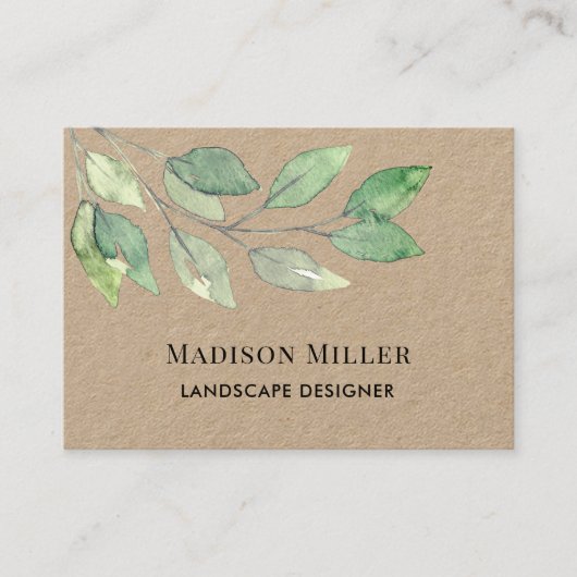 Carte De Visite Landscape Designer QR Code Greenery  (Devant)