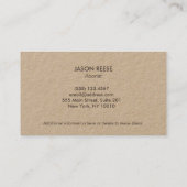 Carte De Visite Landscaper de l'Arbre et de la Pelouse (Dos)