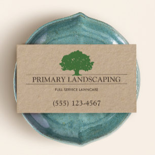 Carte De Visite Landscaper de l'Arbre et de la Pelouse