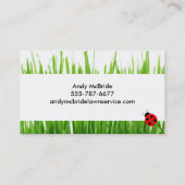 Carte De Visite Landscaper professionnel de l'entretien de pelouse (Dos)