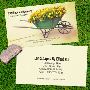 Carte De Visite Landscaper Vintage Fleurs de moelle à moelle