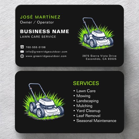 Carte De Visite Landscaping and Lawn Services Professional