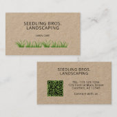 Carte De Visite Landscaping de la pelouse Code QR (Devant / Derrière)