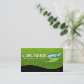 Carte De Visite Landscaping Gardening Logo | Leaf Grass (Debout devant)