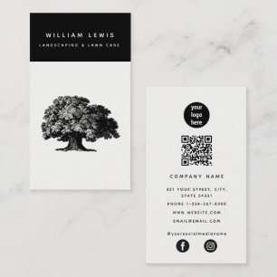 Carte De Visite Landscaping Lawn Care QR Code Social Media