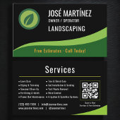 Carte De Visite Landscaping Lawn Service QR Code