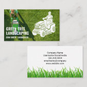 Carte De Visite Landscaping | Sitting Lawn Mower | Gardening (Devant / Derrière)