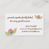 Carte De Visite l'ange rose volant de petit gâteau s'envole la (Dos)