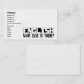 Carte De Visite L'anglais quoi encore est là ? (Devant / Derrière)