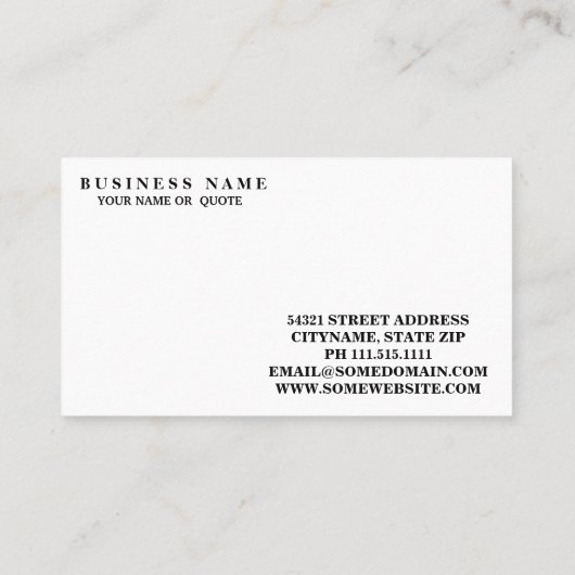 Carte De Visite langouste de tableau moderne. (Dos)