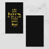 Carte De Visite Langue des signes - citation d'ASL pour des (Devant / Derrière)