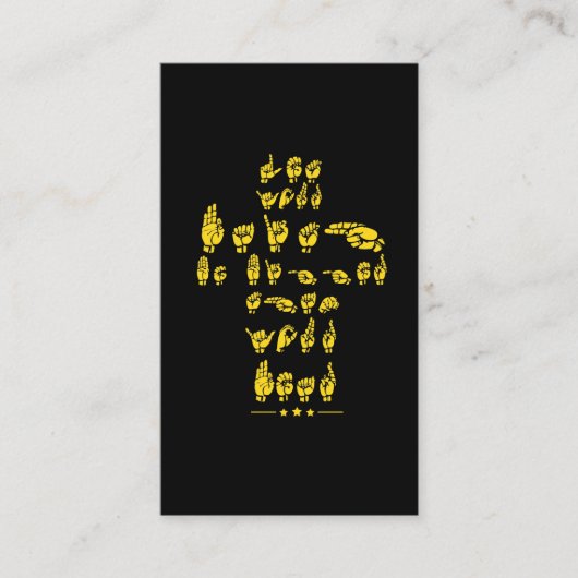 Carte De Visite Langue des signes - citation d'ASL pour des (Devant)