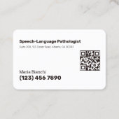 Carte De Visite Langue vocale SLP numérisable (Dos)