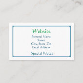 Carte De Visite Lanikai Beach Hawaii Palm Tree Seal Tropical (Dos)