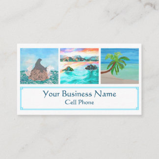 Carte De Visite Lanikai Beach Hawaii Palm Tree Seal Tropical