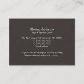 Carte De Visite Lanterne arbre unique Yoga (Dos)