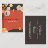 Carte De Visite Lanterne arbre unique Yoga (Devant / Derrière)