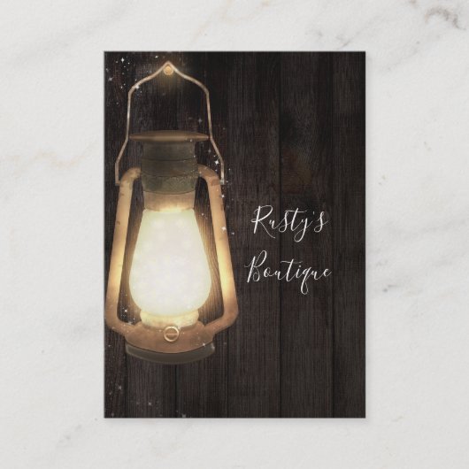 Carte De Visite Lanterne rustique Lumière Bois Brown ferme Grange (Devant)